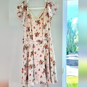 Floral Ruffle Sleeve Dress